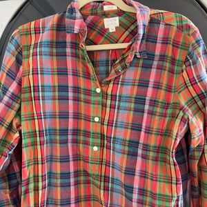 J Crew size medium plaid button up blouse